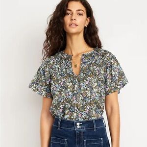 Old Navy Flutter-Sleeve Dobby Top
